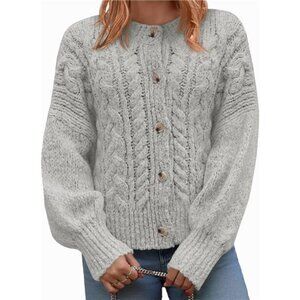 Womens Open Front Cardigan Sweaters Grey